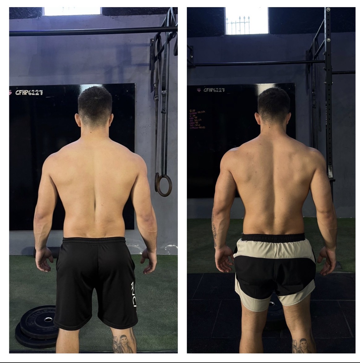 Transformação masculina — costas